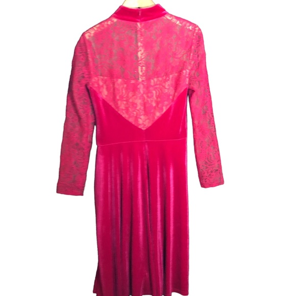 Tadashi Shoji Lace & Velvet Sheath Dress LS 12 - Picture 5 of 12